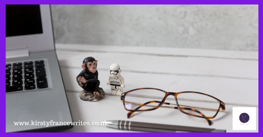 The image shows a model chimp, a Lego stormtrooper and glasses, which can all help you share technical information with your customers.